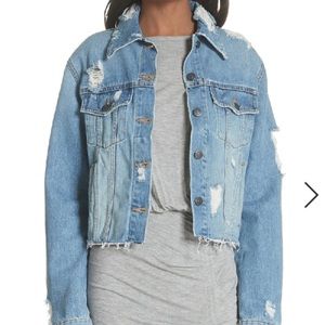 Veronica Beard Cara Distressed Jean Jacket